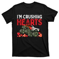 I Crush Hearts Monster Truck Boy Valentines Day T-Shirt