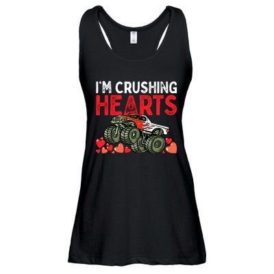 I Crush Hearts Monster Truck Boy Valentines Day Ladies Essential Flowy Tank