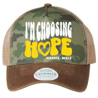 Im Choosing Hope Kamala Harris Tim Walz Waltz 2024 Legacy Tie Dye Trucker Hat