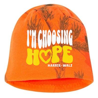 Im Choosing Hope Kamala Harris Tim Walz Waltz 2024 Kati - Camo Knit Beanie