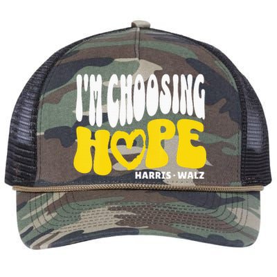 Im Choosing Hope Kamala Harris Tim Walz Waltz 2024 Retro Rope Trucker Hat Cap