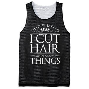 I Cut Hair And Know Things Hairdresser Hairstylist Barber Mesh Reversible Basketball Jersey Tank