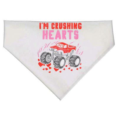 I Crush Hearts Monster Truck Valentines Day USA-Made Doggie Bandana