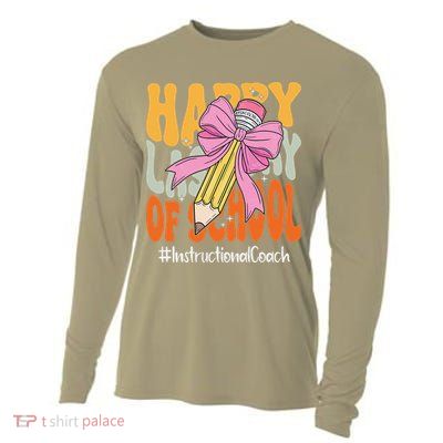 Instructional Coach Happy Last Day Of School Coquette Bow Cooling Performance Long Sleeve Crew