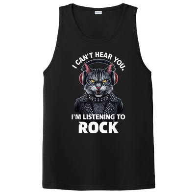 I CanT Hear You IM Listening To Rock Cat & Rock Lover PosiCharge Competitor Tank