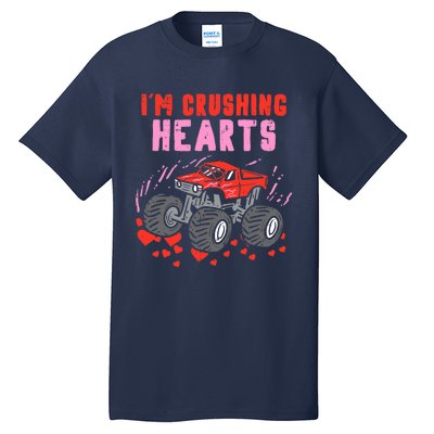 I Crush Hearts Monster Truck Toddler Boys Valentines Day Tall T-Shirt