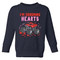 I Crush Hearts Monster Truck Toddler Boys Valentines Day Toddler Sweatshirt