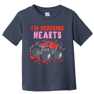 I Crush Hearts Monster Truck Toddler Boys Valentines Day Toddler T-Shirt