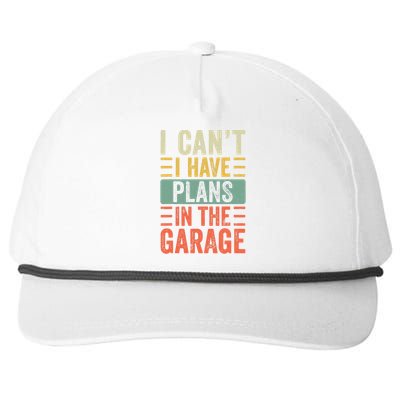 I Can't I Have Plans In The Garage, Funny Car Mechanic Retro Snapback Five-Panel Rope Hat