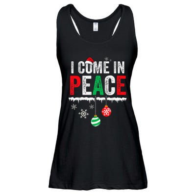 I Come In Peace IM Peace Funny Matching Couple Christmas Ladies Essential Flowy Tank