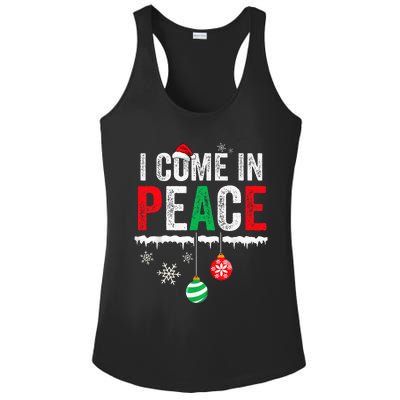 I Come In Peace IM Peace Funny Matching Couple Christmas Ladies PosiCharge Competitor Racerback Tank