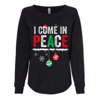 I Come In Peace IM Peace Funny Matching Couple Christmas Womens California Wash Sweatshirt