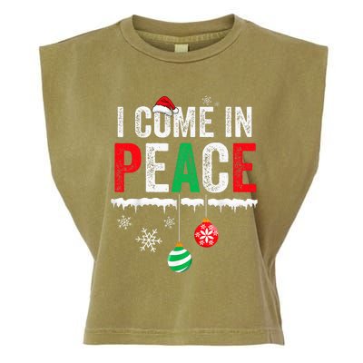 I Come In Peace IM Peace Funny Matching Couple Christmas Garment-Dyed Women's Muscle Tee