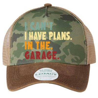 I Can't I Have Plans In The Garage Gift Legacy Tie Dye Trucker Hat