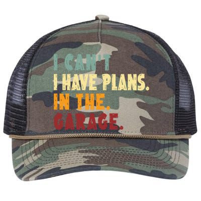 I Can't I Have Plans In The Garage Gift Retro Rope Trucker Hat Cap