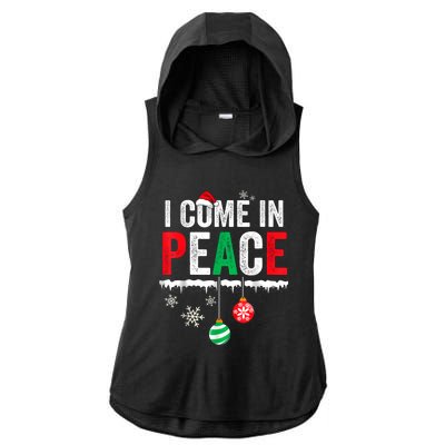 I Come In Peace IM Peace Funny Matching Couple Christmas Ladies PosiCharge Tri-Blend Wicking Draft Hoodie Tank