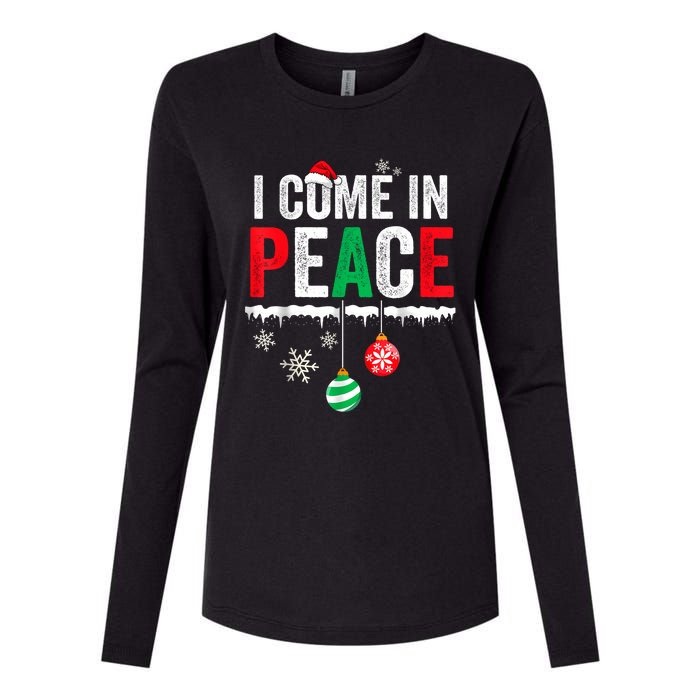 I Come In Peace IM Peace Funny Matching Couple Christmas Womens Cotton Relaxed Long Sleeve T-Shirt