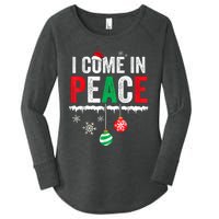 I Come In Peace IM Peace Funny Matching Couple Christmas Women's Perfect Tri Tunic Long Sleeve Shirt