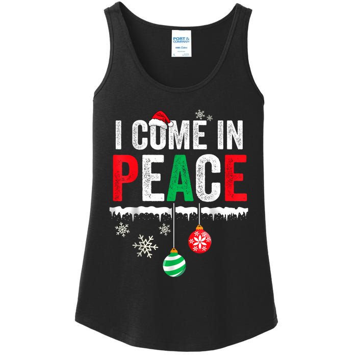 I Come In Peace IM Peace Funny Matching Couple Christmas Ladies Essential Tank