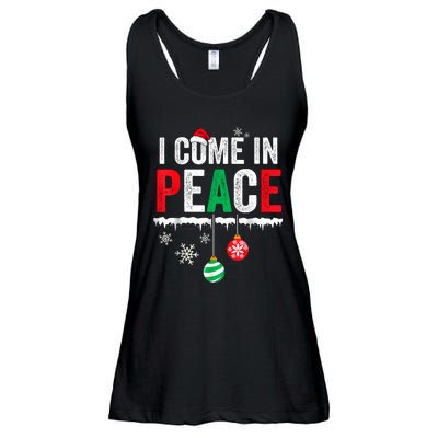 I Come In Peace IM Peace Funny Matching Couple Christmas Ladies Essential Flowy Tank