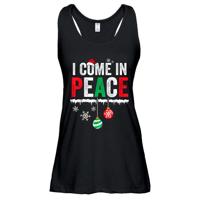 I Come In Peace IM Peace Funny Matching Couple Christmas Ladies Essential Flowy Tank