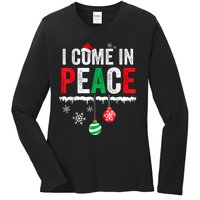 I Come In Peace IM Peace Funny Matching Couple Christmas Ladies Long Sleeve Shirt