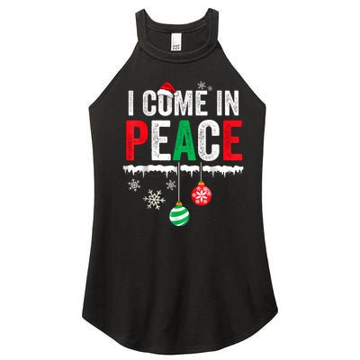 I Come In Peace IM Peace Funny Matching Couple Christmas Women's Perfect Tri Rocker Tank