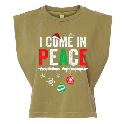 I Come In Peace IM Peace Funny Matching Couple Christmas Garment-Dyed Women's Muscle Tee