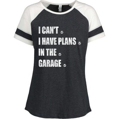 I Cant I Have Plans In The Garage Gift Enza Ladies Jersey Colorblock Tee