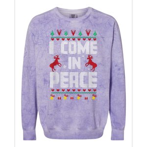 I Come In Peace I Come In Peace IM Peim Peace Xmas Matching Couples Christmas Colorblast Crewneck Sweatshirt