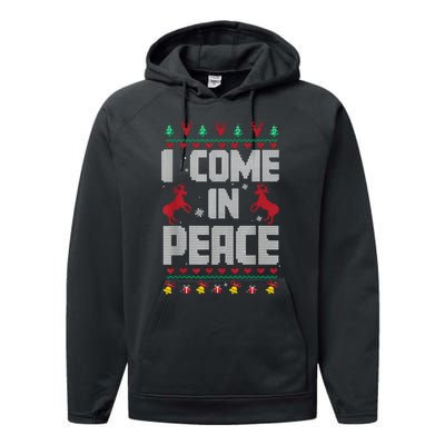 I Come In Peace I Come In Peace IM Peim Peace Xmas Matching Couples Christmas Performance Fleece Hoodie