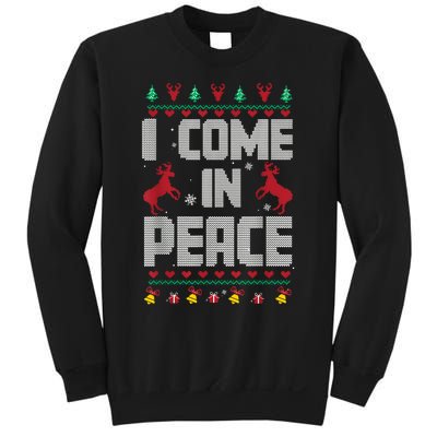 I Come In Peace I Come In Peace IM Peim Peace Xmas Matching Couples Christmas Sweatshirt