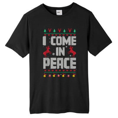 I Come In Peace I Come In Peace IM Peim Peace Xmas Matching Couples Christmas Tall Fusion ChromaSoft Performance T-Shirt