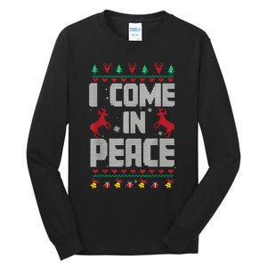 I Come In Peace I Come In Peace IM Peim Peace Xmas Matching Couples Christmas Tall Long Sleeve T-Shirt