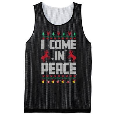 I Come In Peace I Come In Peace IM Peim Peace Xmas Matching Couples Christmas Mesh Reversible Basketball Jersey Tank