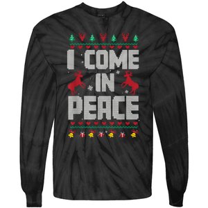 I Come In Peace I Come In Peace IM Peim Peace Xmas Matching Couples Christmas Tie-Dye Long Sleeve Shirt