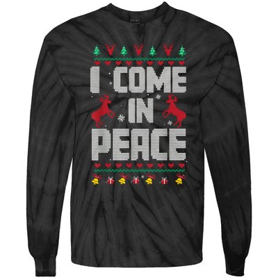 I Come In Peace I Come In Peace IM Peim Peace Xmas Matching Couples Christmas Tie-Dye Long Sleeve Shirt