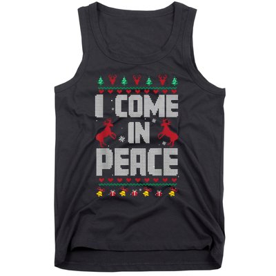 I Come In Peace I Come In Peace IM Peim Peace Xmas Matching Couples Christmas Tank Top