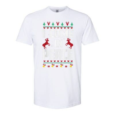 I Come In Peace I Come In Peace IM Peim Peace Xmas Matching Couples Christmas Softstyle CVC T-Shirt