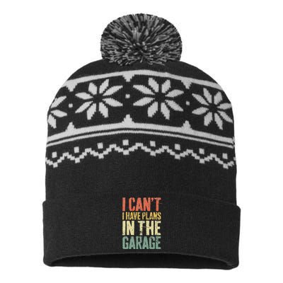 I CanT I Have Plans In The Garage Mechanic USA-Made Snowflake Beanie