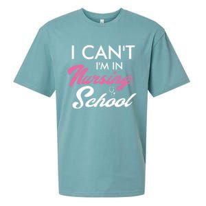 I Cant Im In Nursing School Funny Gift For Nurse Student Cute Gift Sueded Cloud Jersey T-Shirt