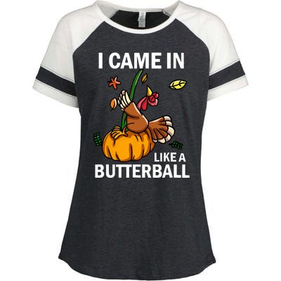 I Came In Like A Butterball Enza Ladies Jersey Colorblock Tee