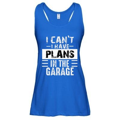 I Cant I Have Plans In The Garage Funny Retro Car Mechanic Ladies Essential Flowy Tank