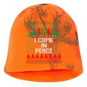 I Come In Peace IM Peace Reindeer Couples Ugly Christmas Gift Kati - Camo Knit Beanie