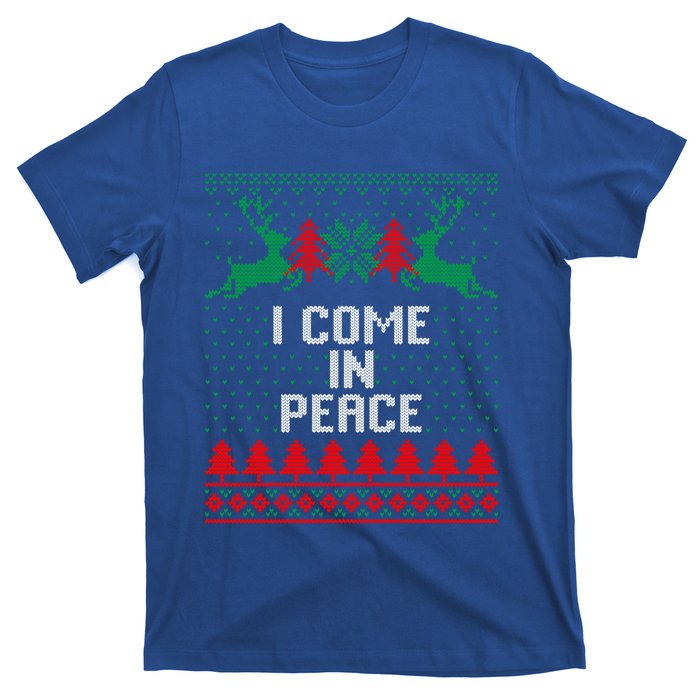 I Come In Peace IM Peace Reindeer Couples Ugly Christmas Gift T-Shirt