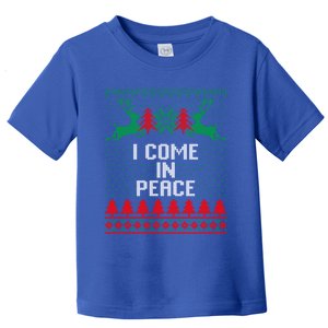 I Come In Peace IM Peace Reindeer Couples Ugly Christmas Gift Toddler T-Shirt