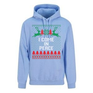 I Come In Peace IM Peace Reindeer Couples Ugly Christmas Gift Unisex Surf Hoodie