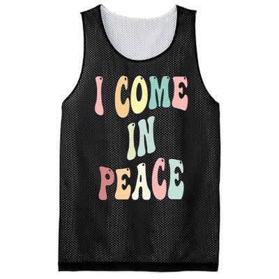 I Come In Peace Im Peace Groovy Retro Mesh Reversible Basketball Jersey Tank