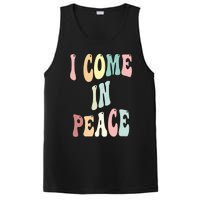 I Come In Peace Im Peace Groovy Retro PosiCharge Competitor Tank