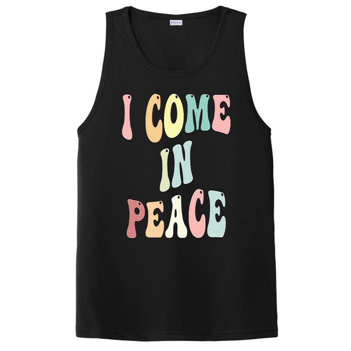 I Come In Peace Im Peace Groovy Retro PosiCharge Competitor Tank